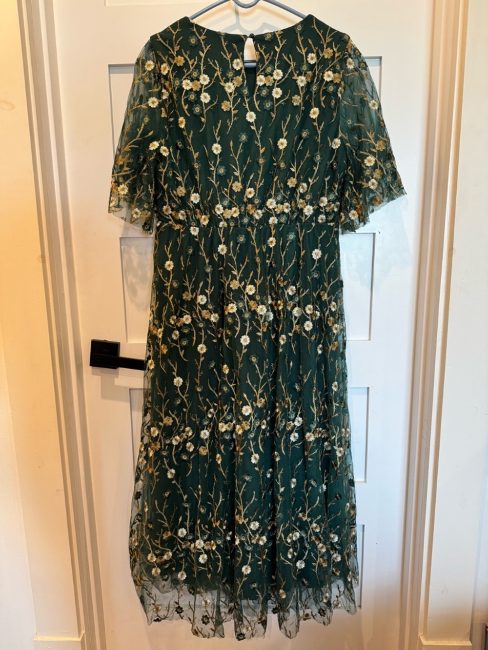 Baltic Born Dark Green Floral Embroidered Midi Dress - Picture 3 of 8